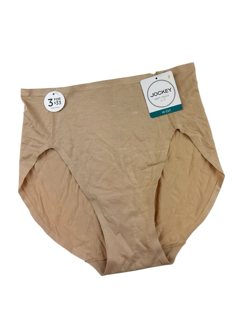 Jockey Soft Touch Air Hi-Cut Briefs in Nude Tan Size Small